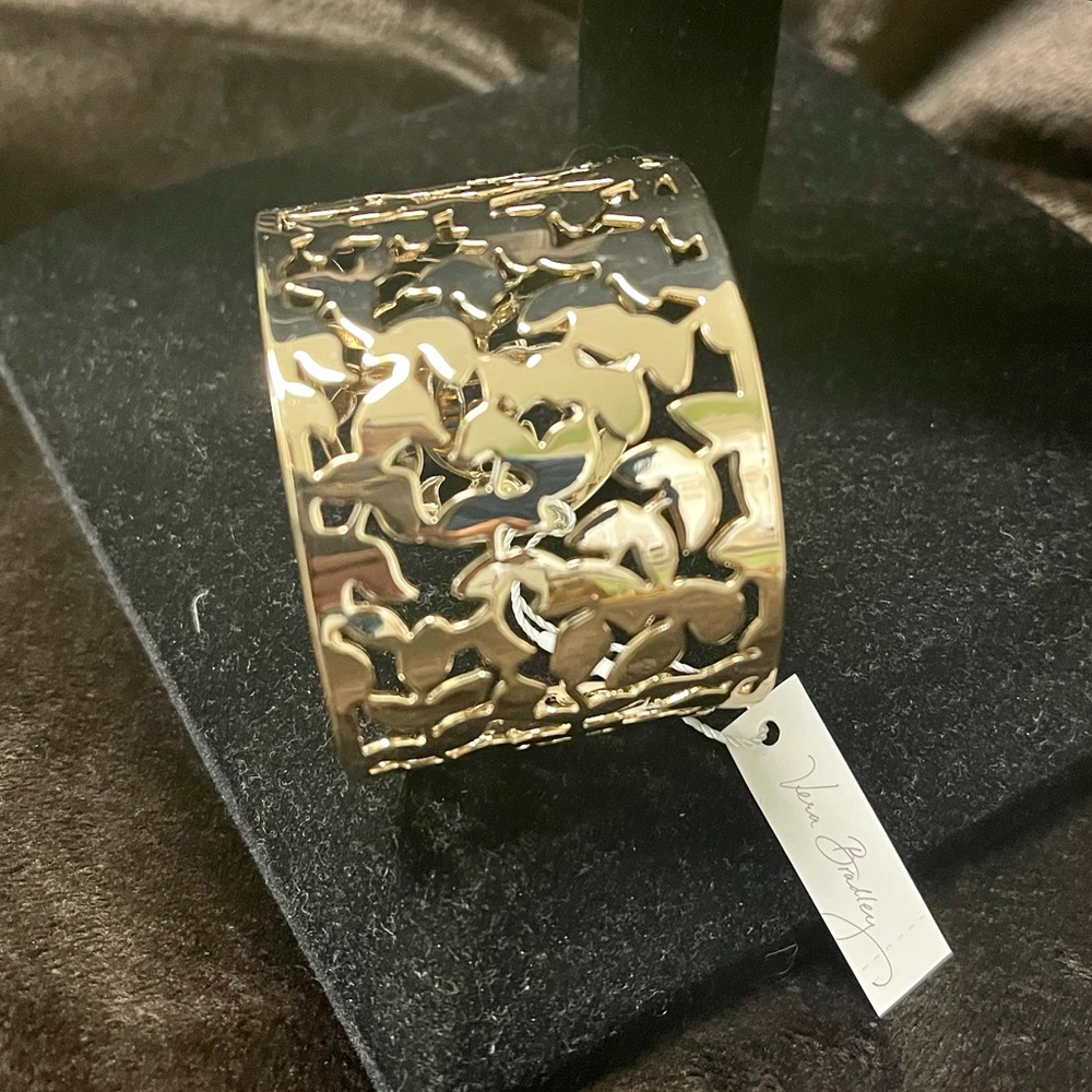 Vera Bradley Gold Tone Woodlands Cuff Bracelet